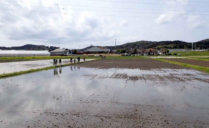 有機稲作入門講座の舞台となる三芳千代（せんだい）地区の2反田
道の駅三芳村鄙の里近くです。