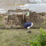 暗渠周りの穴掘り工事