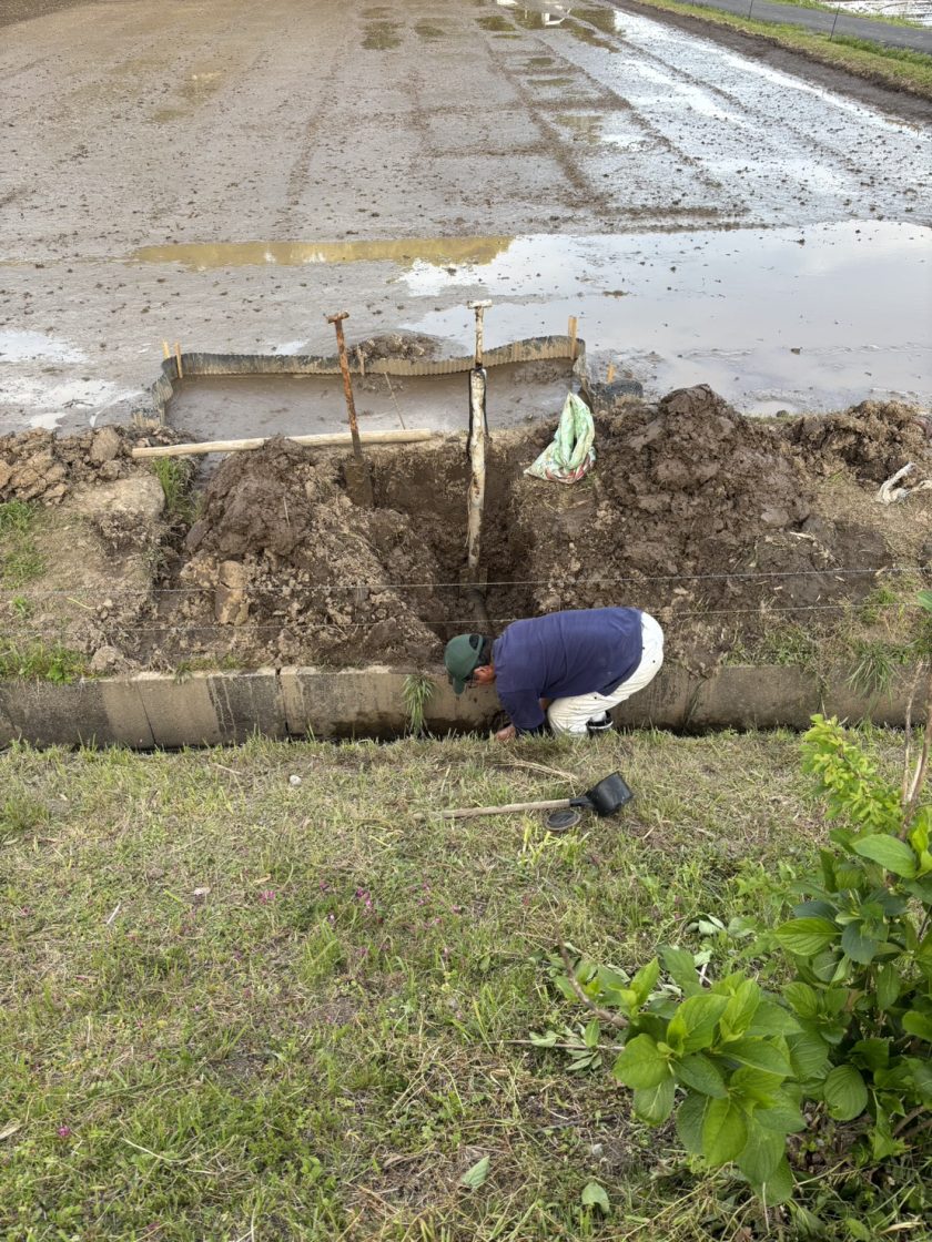 暗渠周りの穴掘り工事